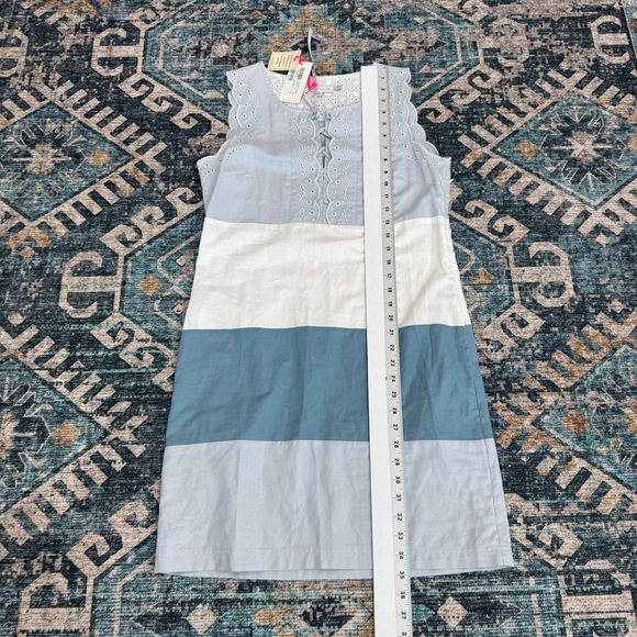 NEW See by Chloe Dress Size 6 Color-block Style with Eyelet Detail Blue White - Picture 10 of 10